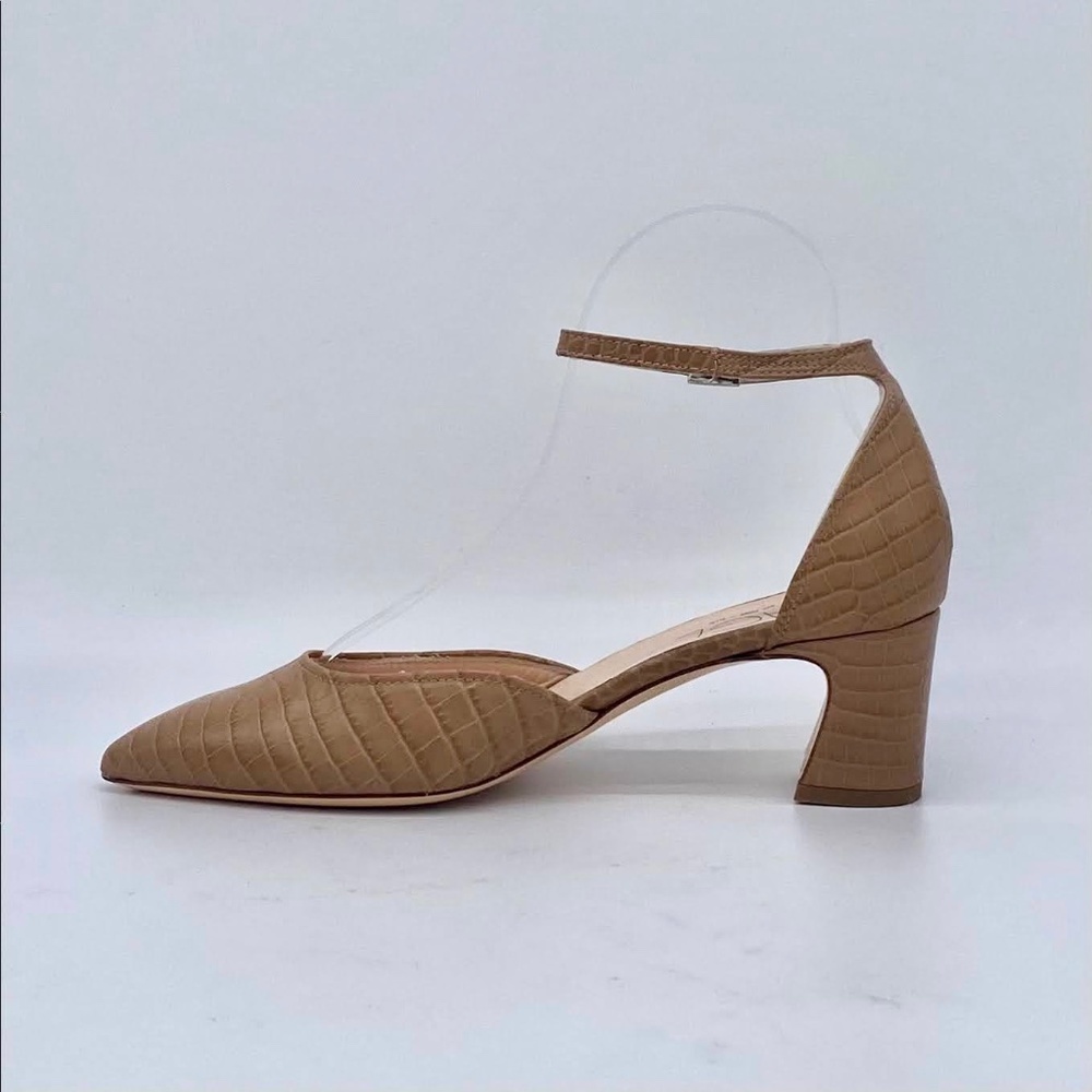 AGL D'orsay Ankle Strap Pump in Tan Croc - Picture 6 of 12